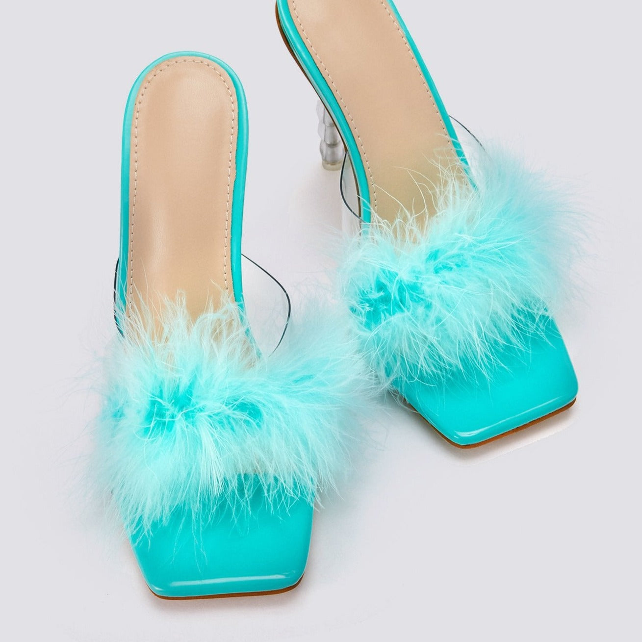Fluffy Decor Heel Sandals Newgew